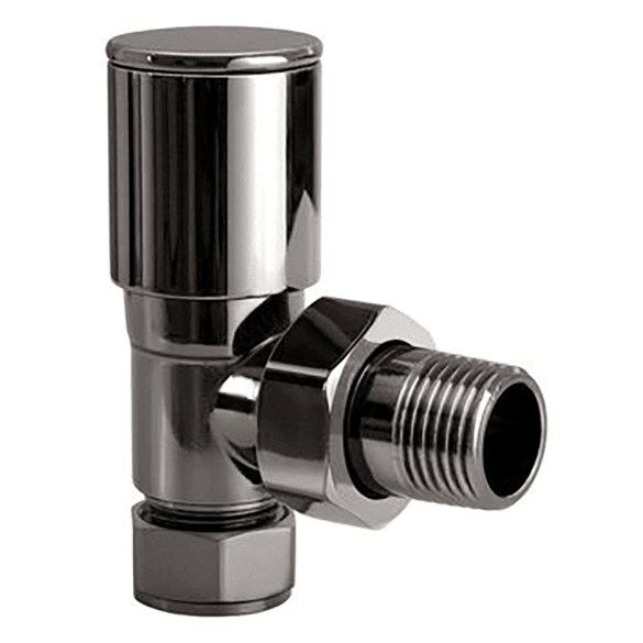 Round Black Nickel Radiator Valves (pair)